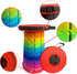 360lbs Jakuva Rainbow Travel Camping Stool, Retractable Portable Folding Stool,Collapsible Telescoping Stool with Max