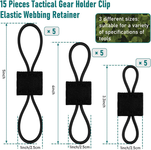 Waydress Molle Accessories Tactical Backpack Webbing Attachments Straps Clip Kit, 3 Sizes