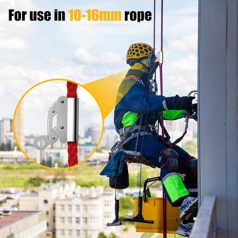 Self-Locking Rope Grab Ascender, Alloy Steel for Heavy Industry, Roofing, Construction, and Fall Protection