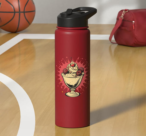 Ice Cream Shirts and Giveaways Ice Cream Cup Graphic Sorbet Stainless Steel Insulated Water Bottle