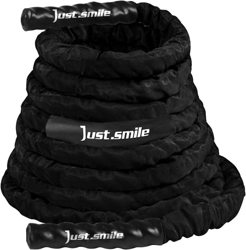 Fitness Battle Rope 30ft Length 1.5" Diameter Heavy Ropes with Cloth Sleeve for Home Gym Workout