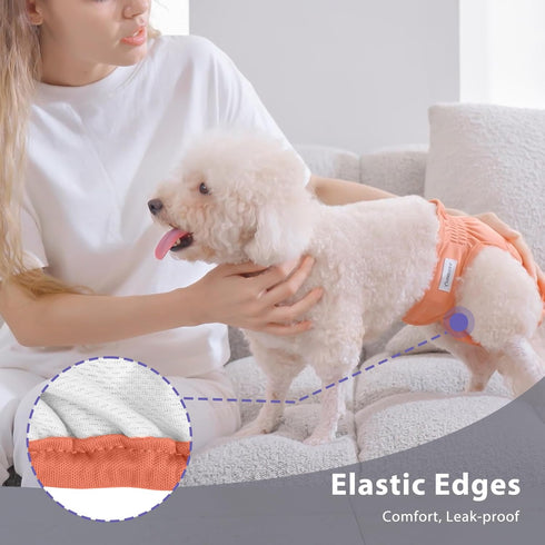 Dogs,(4 Pack) Vecomfy Reusable Female Dog Diapers for Medium Easy Absorbent Medium Doggie Diapers for Peeing