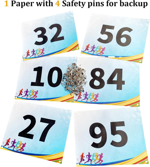 UISKOOPW Tyvek Race Bibs Running Numbers Bibs with Race Bib Tape Instead Pins Track Bib Numbers for Tryouts Racing Bibs