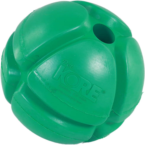 PetKORE 2.5", : FloTex Ball - Medium - Green, Dog Toy, Proprietary Rubber, Patented Open Airflow Grooves