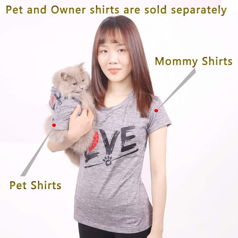 Love Puppy Dog Shirt, Sleeveless Vest T-Shirt for Pets, Crewneck Apparel for Dogs and Cats, Grey X-Large Women’s
