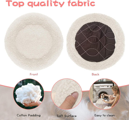 BWOGUE Hamster Bed, Round Velvet Warm Sleep Mat Pad for Hamster, Hedgehog, Squirrel, Mice, and Other Small Animals