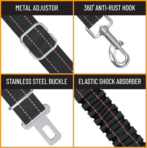 Active Pets Dog Seatbelt, Adjustable Safety Dog Seat Car Harness, Dog Seat Belt for Pets - Durable Dog Seatbelts