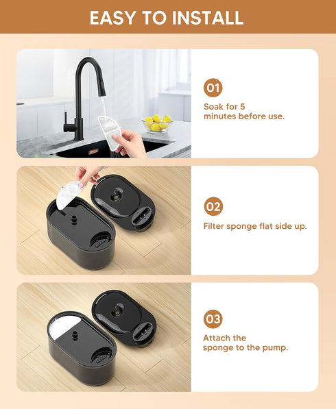 Set, 10 2 3L/101oz subteenmate Wireless Cat Water Fountain Filters Filters & Pre-Filter Sponges for Automatic Water Pet
