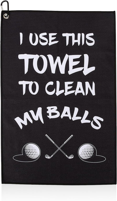 Funny Printed Golf Towel, Microfiber Golf Towels with Clip for Golf Bags, Gifts for Men