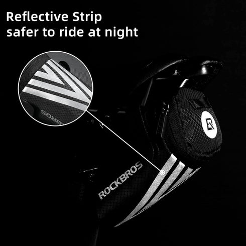 ROCKBROS Small Bike Saddle Bag, Under Seat Bicycle Storage Pouch for Road Mountain MTB