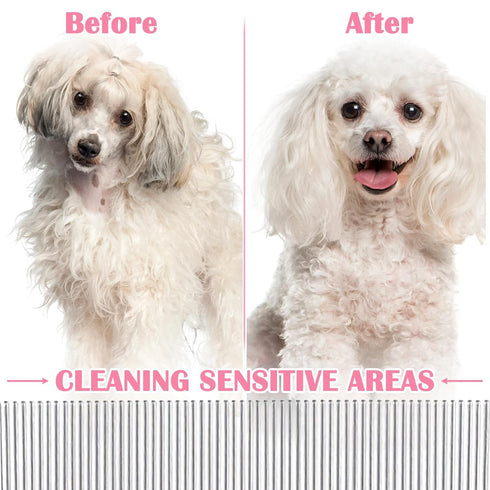Ymapinc 4 Pack Flea Comb for Dogs Tear Stain Remover, Pet Combs, Grooming Dog Comb, Stainless Steel Tear Stain Remover