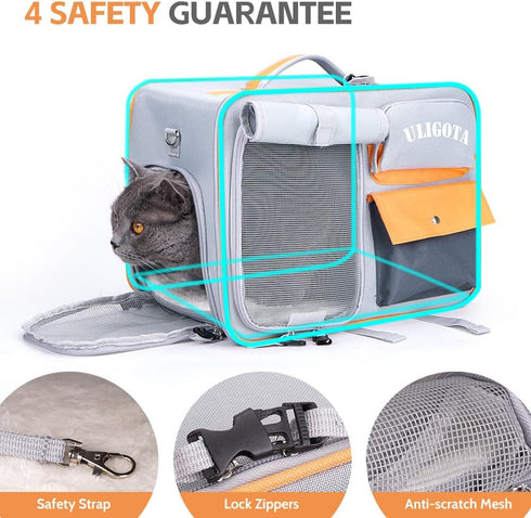 ULIGOTA Backpack Carrier for Pets, Ventilated Dog Carrier for Cats & Small Dogs, Airline Approved for Hiking & Travel