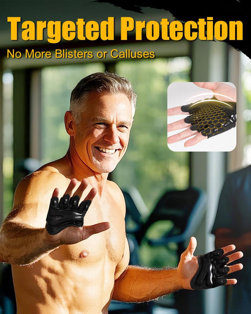RIGWARL Weight Lifting Workout Gloves Men Women, Breathable Barehand Gym Gloves for Weightlifting Rowing Exercise