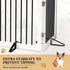 Freestanding Pet Gate Metal Support Feet, Triangle Set of 2 for Extra Wide Foldable Dog Gate, Black
