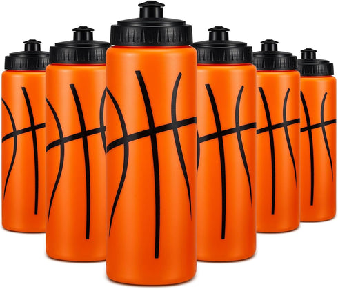 Yaomiao 12 Pcs 20 oz Basketball Water Bottle for Boys, Reusable BPA Free Squeeze Bottles