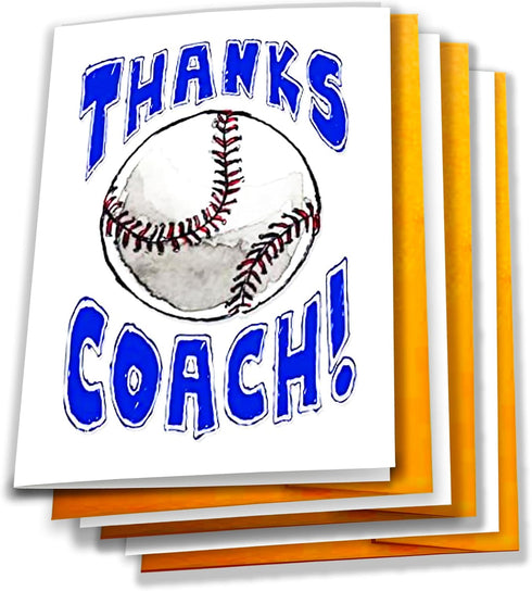 Play Strong Baseball Coach Thank You Cards 3-Pack Greeting Card Set (5x7)