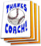 Play Strong Baseball Coach Thank You Cards 3-Pack Greeting Card Set (5x7)