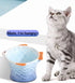 Raised Tilted Ceramic Cat Food Bowl - Cute Fish Shape Elevated Slanted Dish for Kitty Dry Wet Treats