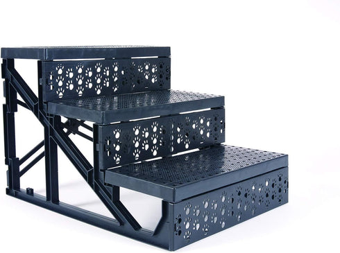 Pet Parade Three Step Pet Stairs, Easy Access to Beds and Couches, Easy Assembly, Removable Cover