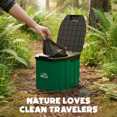 Portable Camping Toilet Foldable Travel Potty for Adults | Compact & Sturdy Porta Potty for Camping, Hiking, Car Trips