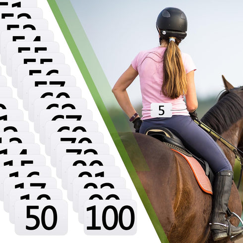 AceOrbit 100 Set 6.5 4.3 (1-100) PP Rectangular Equestrian Numbers x Running Bibs Race Tryout Numbers Holder for Sports