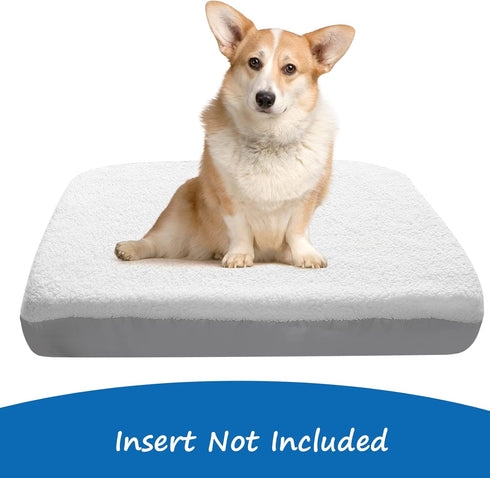 Replacement Washable Dog Bed Covers (Cover Only), Waterproof Warm Dog Mattress Cover, Plush Dog Bed Cover, Easy to