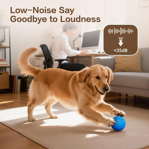 SUJF IP54 Interactive Dog Ball, Smart Interactive Dog Toys for Medium and Large Dogs, Automatic Moving, Bouncing