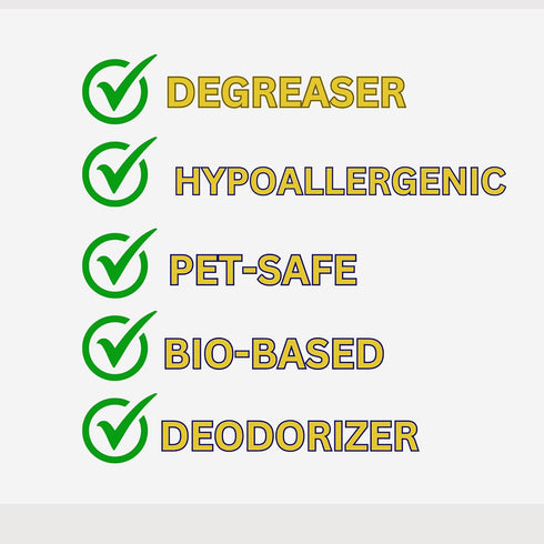 Hypoallergenic Powerful Floor Cleaner Degreaser with Enzymes - Removes Pet Odor, Deep Cleans Floors (1 Quart)
