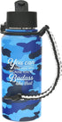 Pavilion Badass 32 oz. Stainless Steel Water Bottle, Reusable Leak Proof BPA-Free Flask, Camouflage Bottle, Blue