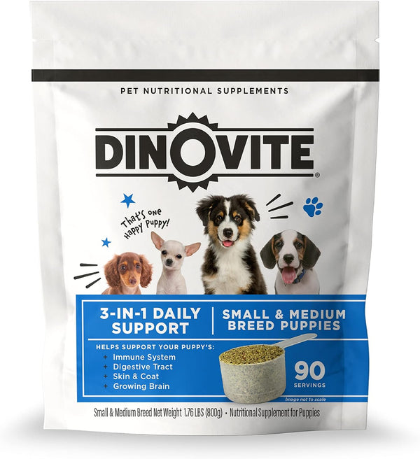 Dinovite Puppy Probiotic – 90-Day Supply for Puppies, Supports Digestive & Gut Health, Promotes Healthy Skin & Coat