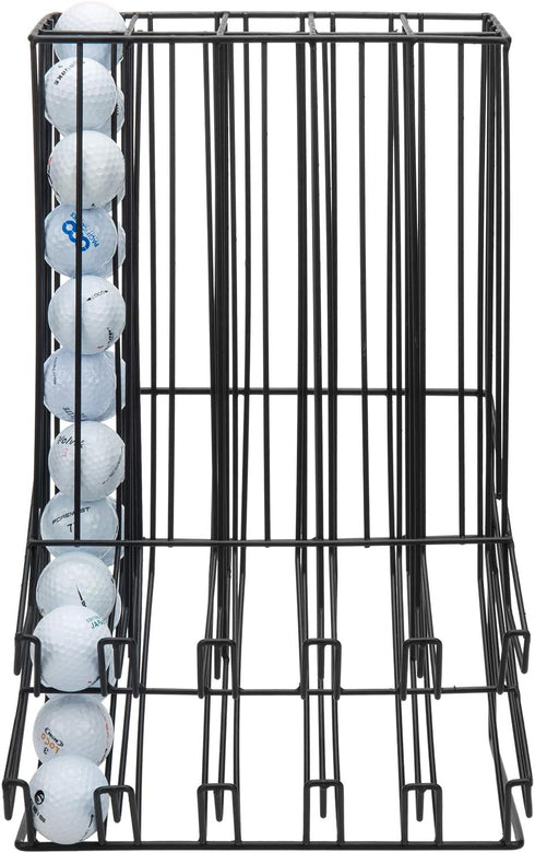 MyGift 90 Capacity Golf Ball Holder - Black Metal Miniature Display Rack Dispenser