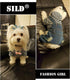 SILD Pet Denim Jumpsuit Dog Jeans, Cool Blue Coat for Medium Small Dogs, Classic Jacket Puppy Vintage Washed Vests