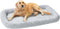Friends Forever Bolster Dog Crate Mat 42 Inch, Washable Dog Crate Pad for Raised Dog Bed, Sherpa Fleece, Nova Grey