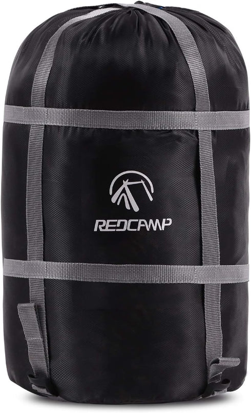 REDCAMP Sleeping Bag Stuff Sack, Black M, L, XL and XXL Compression Sack for Backpacking and Camping