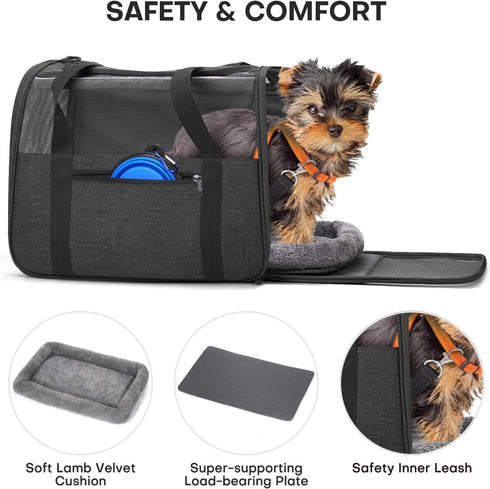 15lbs JUNGYOUN Premium Cat Carrier - Pet Carrier for Cat & Small Dogs up to - Airline Approved Travel Dog Carrier