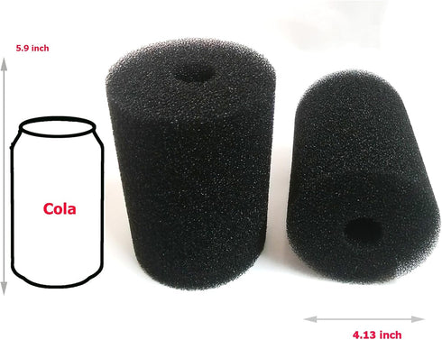 2 Pack X-Large Foam Filter Sponges for Canister Filters and Aquaclear 70/110 Filters, Round Pre-Filter 5.91" x 4.13"