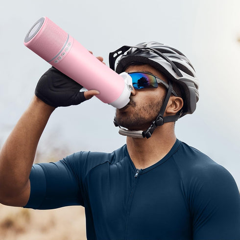 BT5.3, Water Bottle with Portable Bluetooth Speaker - Modular Insulated Water Bottles w/Handle, TWS Pairing Speaker