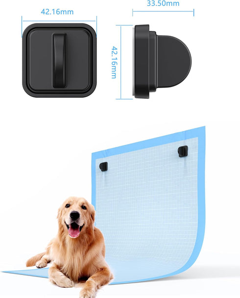 Dog Pee Pad Holder for Potty Training with Magnetic Wall Holder for Leg-Lifting Dogs, Strong Magnets, Black