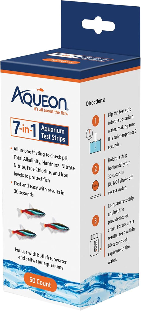 Aqueon 7-in-1 Test Strips for Aquarium - 50 Count