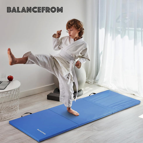Signature Fitness Three Fold Folding Exercise Mat for MMA and Home Gym, 1.5-Inch Thick