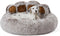 Jiupety Upgraded Soothing Paw Dog Bed - Cozy Comfy Donut Bed with Bear Paws, Gray XL 32”X32”X10”