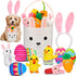 12 Pcs Easter Basket Playset, Easter Dog Toys, Plush Easter Eggs Bunny Shape Stuffed Dog Toy