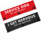 Service Dog/I Get Nervous Funny Dog Leash Sleeve 2 Set, Black and Red, Do Not Distract Dog Wrap