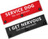 Service Dog/I Get Nervous Funny Dog Leash Sleeve 2 Set, Black and Red, Do Not Distract Dog Wrap