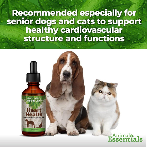 Animal Essentials Heart Health Supplement for Dogs & Cats - 2 Fl Oz, Organic Hawthorn Berry
