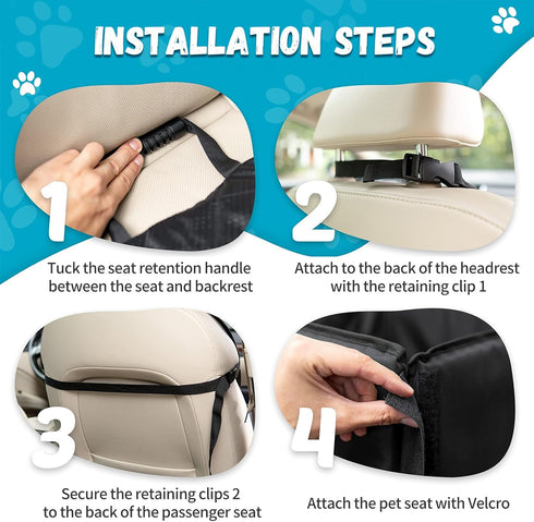 28lbs, Dog Car Seats for Small Dogs,Detachable Foldable Dog Booster Car Seat Under Pet Cat Car Seat Travel Bed