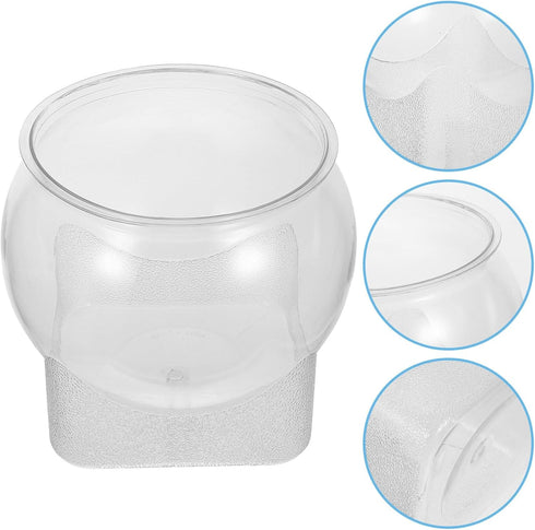 Decorative Fish Bowl Aquarium Tank with Succulent Planter, Large Desktop Round Plastic Fish Bowl for Goldfish Shrimp