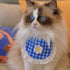 ANNUOZE 5PCS Cute Lace Pet Bib, Sweet Plaid Flower Cat Bandana, Kitty Scarves, Cotton Saliva Towel for Small Medium Dog
