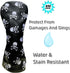 Golf Club Headcover for 3 Wood, Hybrid, Skulls Embroidery, Premium Leather, Magnetic Closure