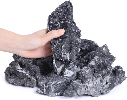10 PCS Natural Seiryu Stones, 2-4'' Slate Stones for Aquariums, Terrariums, and Reptile Enclosures